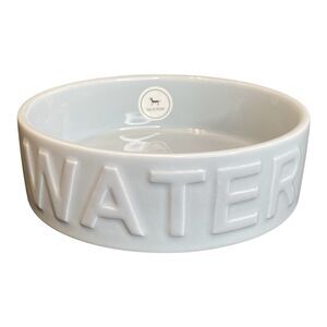 NEW Park Life Designs 6.25" Medium Ceramic Pet Bowl Classic Water (Gray)